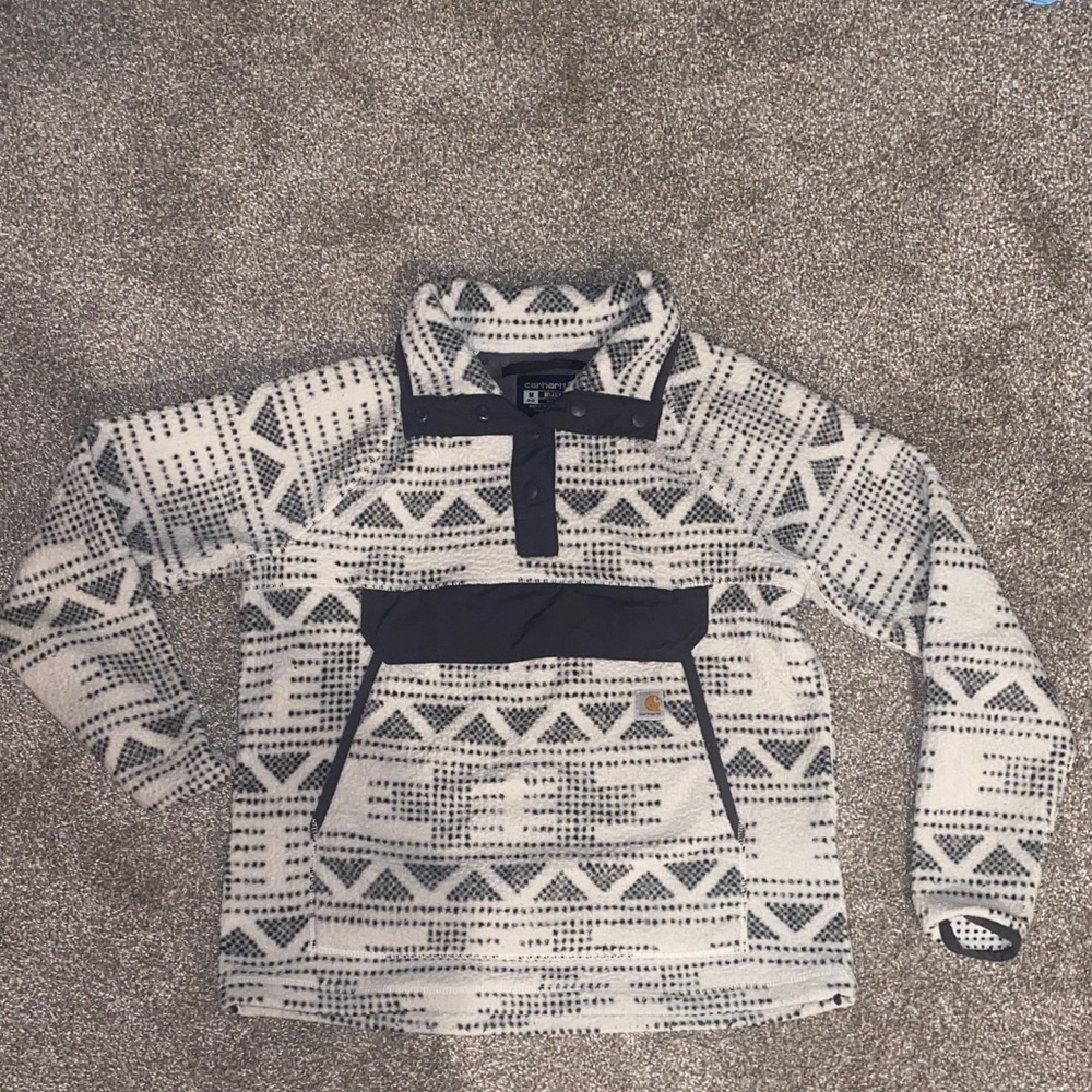 Carhartt womens aztec fleece pullover Relaxed Fit 2 warmer rating size medium